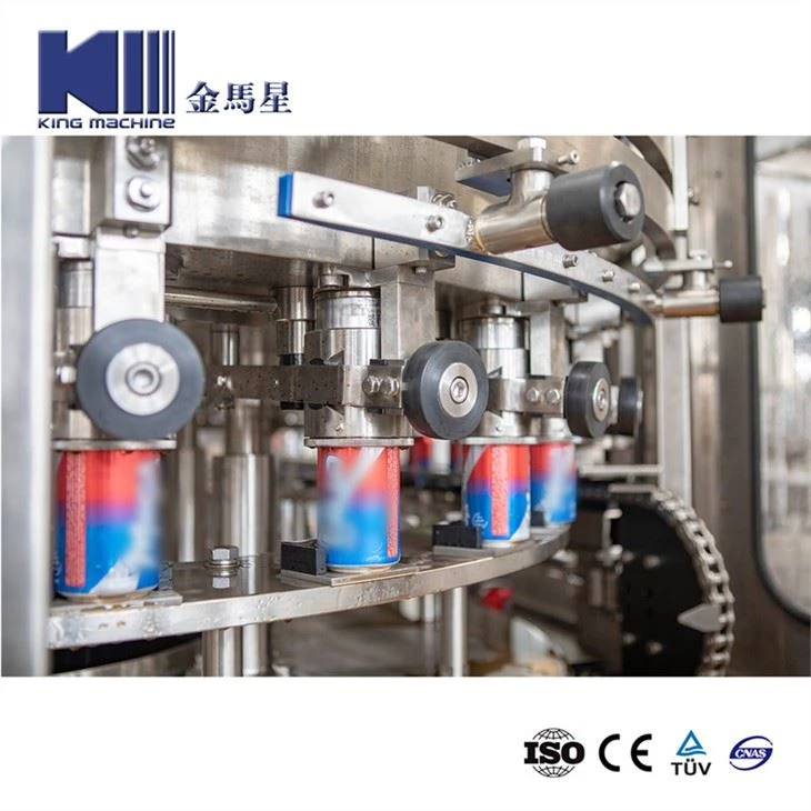 Machine de remplissage et de scellage de boissons gazeuses en canettes